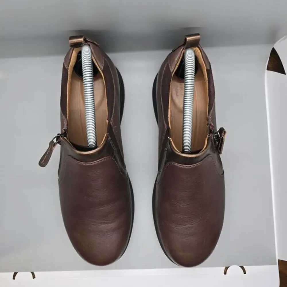 Clarks Unstructured Un Adorn Zip Sneaker-Brown-Women's 8M‎